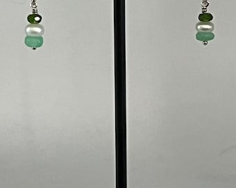 Mississippi River Pearls Sterling Silver Pearl Gem Earrings