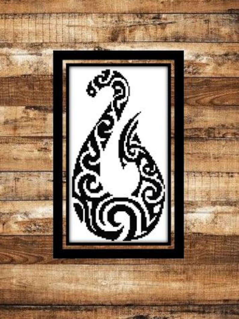 New Zealand Cross Stitch Pattern Hei Matau Maori Fish Hook Etsy
