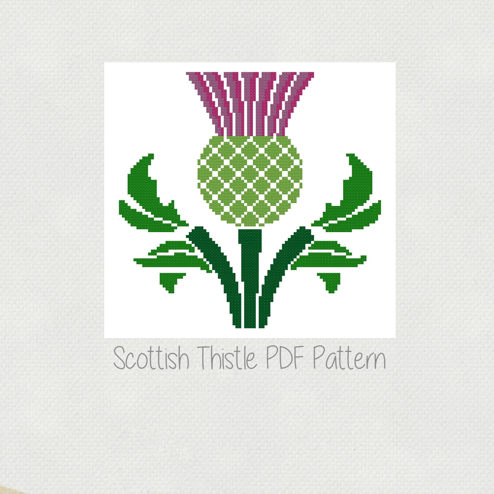 Scottish Thistle Cross Stitch Pattern Purple Thistle Flower Etsy UK