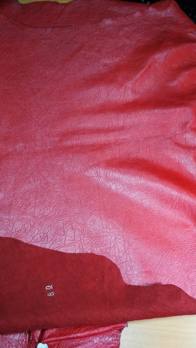 3 pcs RED distressed tipped lamb skin hide skin pelt leather DE18