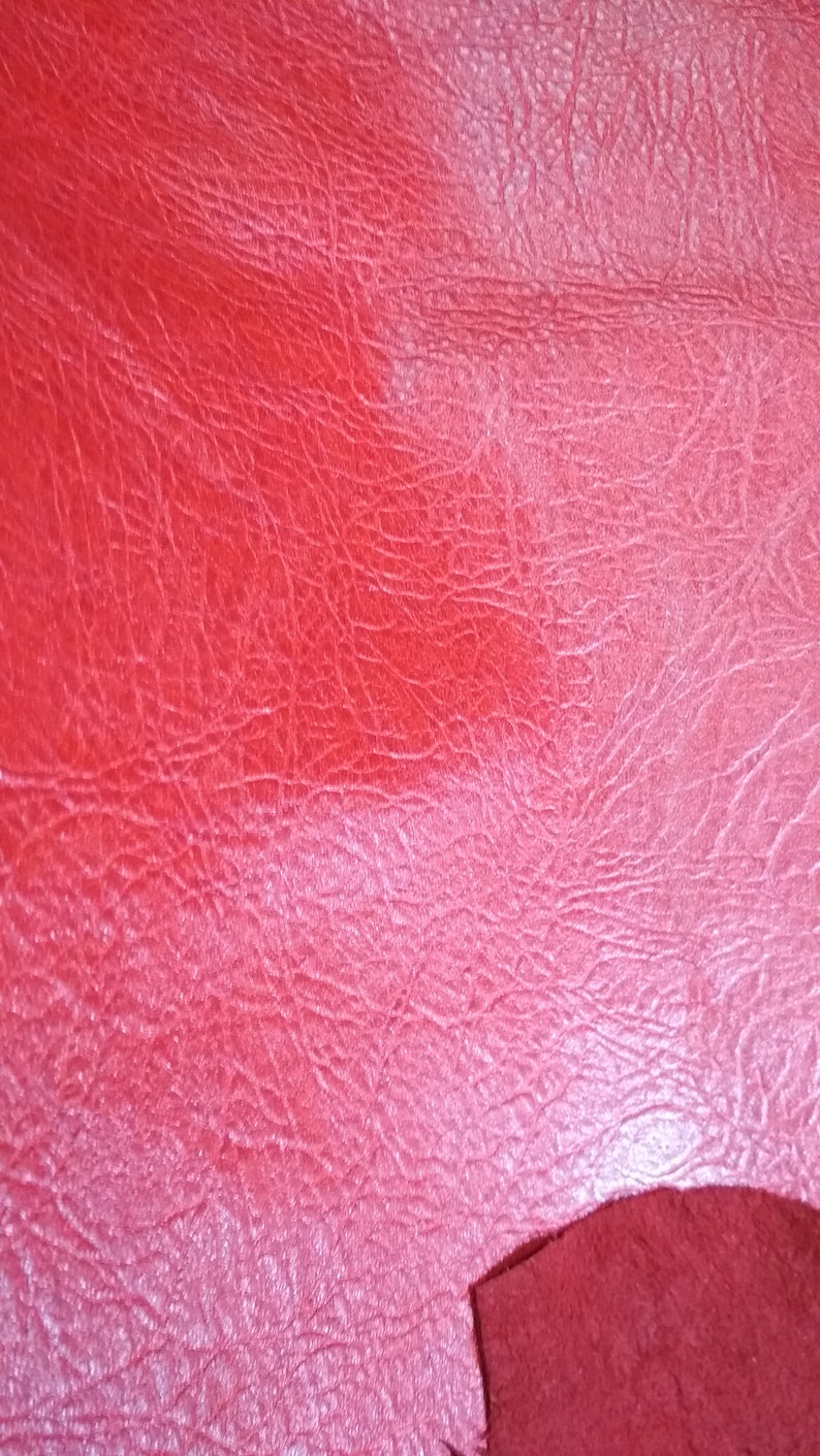 3 pcs RED distressed tipped lamb skin hide skin pelt leather DE18