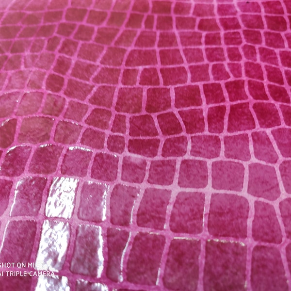 4 pcs PINK Turtle Tortoise printed vinyl coated distressed  lamb skins skin hide leather SER01