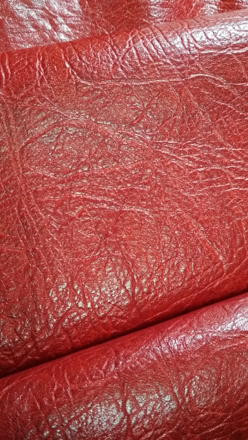3 pcs RED distressed tipped lamb skin hide skin pelt leather DE18