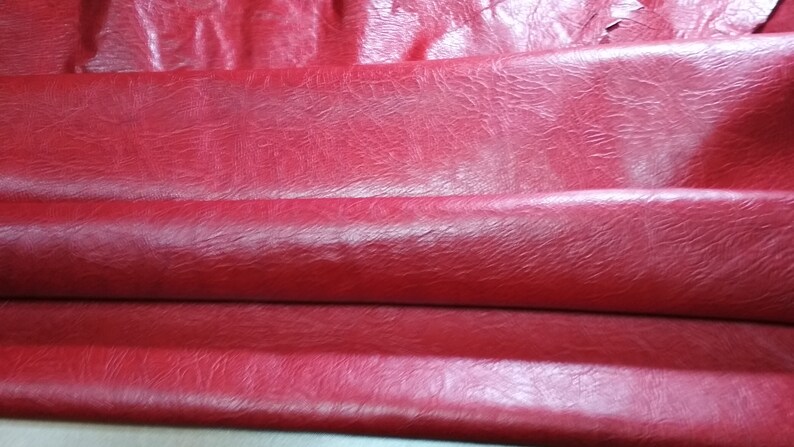 3 pcs RED distressed tipped lamb skin hide skin pelt leather DE18