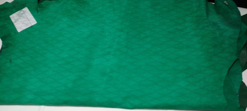 3 pcs GREEN distressed baclava pattern pinhole perforated engraved distressed lamb skin hide leather DE18