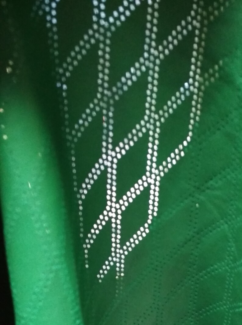3 pcs GREEN distressed baclava pattern pinhole perforated engraved distressed lamb skin hide leather DE18