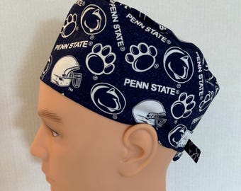 Men's Surgical Scrub Hat~with ties~Penn State~Penn State Football~Nittany Lions~We Are!