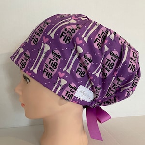 Women's Surgical Scrub Hat~Euro Style~Ortho~Orthopedic Surgeon~Bones~Tib-Fib~Tibia~Fibula~Leg Surgery~Ortho RN