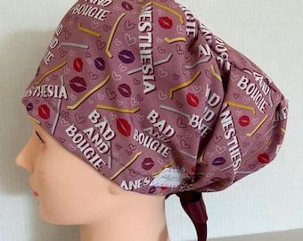 Women's Surgical Scrub Hat~Euro Style~Anesthesia~Anesthesiologist~CRNA~ENT~Bougie~Difficult Airway