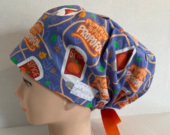 Women's Surgical Scrub Hat~Euro Style~Anesthesia~CRNA~Anesthesiologist~Sedation~Propofol~Pumpkin Spice~Spicy Sedative