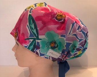 Women's Surgical Scrub Hat~Euro Style~Summer Flowers~Beach Life~Floral~Springtime~Gardener