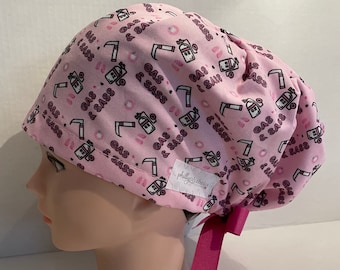 Women's Surgical Scrub Hat~Euro Style~Nurse Anesthetist~Anesthesiologist~Anesthesia~Laryngoscope~Gas~O2~CRNA