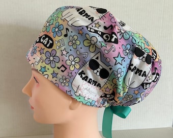 Women's Surgical Scrub Hat~Euro Style~Taylor~Swifty~~Eras~1989~Karma is a Cat!
