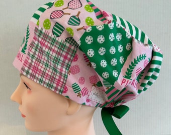 Women's Surgical Scrub Hat~Euro Style~Pickleball~Paddle~Racket~Doubles~Singles~Pickle Ball~Ace~Dink~Kitchen