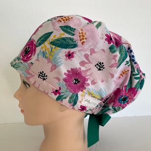 Women's Surgical Hat~Euro Style~Floral~Flowers~Springtime~Gardener~Gardening Enthusiast~Sweet Summertime