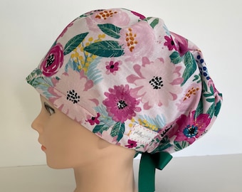 Women's Surgical Hat~Euro Style~Floral~Flowers~Springtime~Gardener~Gardening Enthusiast~Sweet Summertime