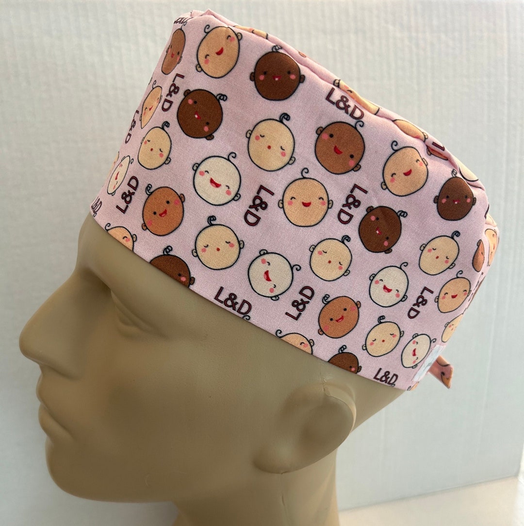 Men's Surgical Scrub Hat~with Ties~baby Faces~ob Gyn~obstetrics~labor ...