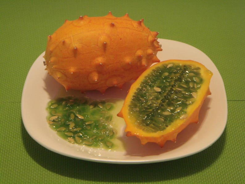 Edible seeds,Melon, African Horned Melon, Cucumis metuliferus, Organic, Heirloom, GMO Free, Jelly Melon image 8