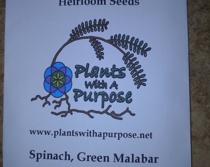 Spinach, Green Malabar Spinach 10 Seeds per pack, Basella Alba, Organic & GMO Free