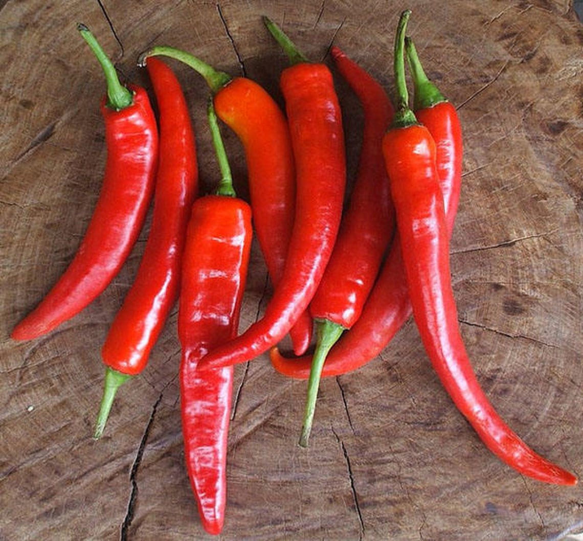 Prik Chi Fa Pepper Capsicum Annum Longum 20 Seeds per Pack Etsy