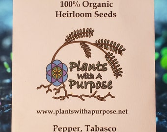 Pepper, Tabasco, Capsicum Frutescens Seed Pack, 20 Organic Seeds