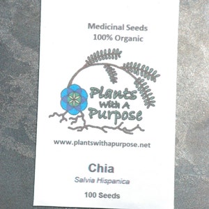 Chia, Salvia Hispanica, Organic, Medicinal Seeds, 100 Seeds per pack, Organic Seeds, GMO Free Seeds, Chia Seeds image 3