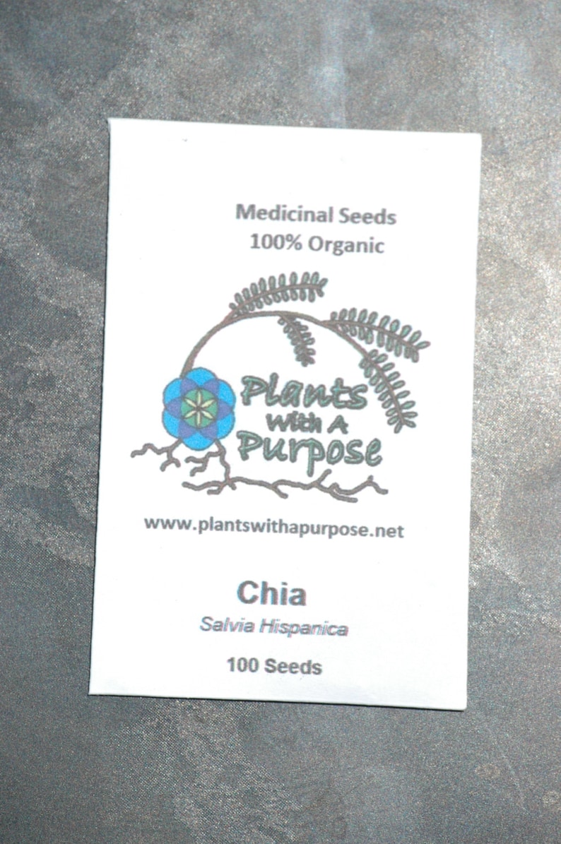 Chia, Salvia Hispanica, Organic, Medicinal Seeds, 100 Seeds per pack, Organic Seeds, GMO Free Seeds, Chia Seeds image 3