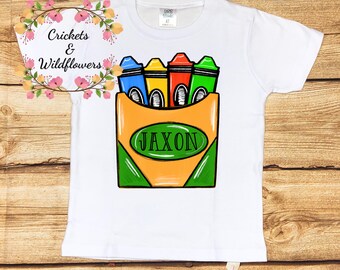 Back to School Shirt , Crayons Back To School Shirt, First Day of School Shirt for Boy, Personalized Back to School Shirt, Monogrammed Top