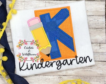 Kindergarten Back to School Shirt, Boys Kindergarten Shirt, Back to School Shirt for Boy, Personalized Back to School Shirt, Pencil Shirt