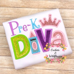 Back To School Shirt for Girls, Pre-K  Back To School Shirt, First Day of School Shirt, Pre-K Diva Shirt, School Shirt For Girl, Preschool