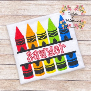 Back to School Shirt , Crayons Back To School Shirt, First Day of School Shirt for Boy, Personalized Back to School Shirt, Monogrammed Top