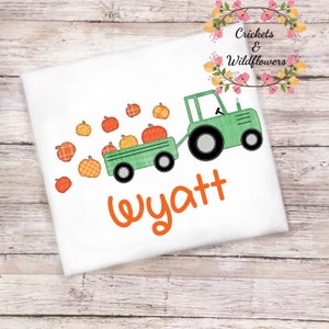 Boy’s Tractor with Pumpkin Wagon Shirt, Boys Pumpkin with Tractor Shirt, Boys Fall Tractor Shirt, Fall Pumpkins Shirt Boy, Pumpkin Patch