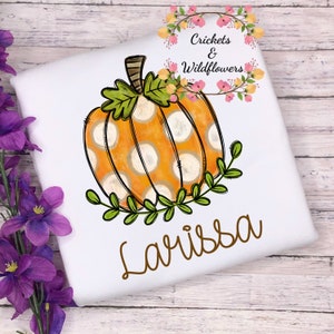 Fall Pumpkin Shirt for Girl, Personalized Pumpkin Shirt, Pumpkin Patch Shirt for Girl, Personalized Fall Shirt, Floral Pumpkin Shirt