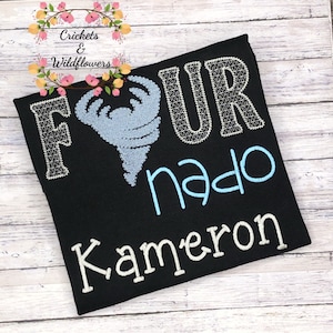 Tornado Birthday Shirt, 4th Birthday Shirt, Four-nado Birthday Shirt, Fourth Birthday Shirt, Boys Birthday Shirt, 4th Birthday Shirt for Boy