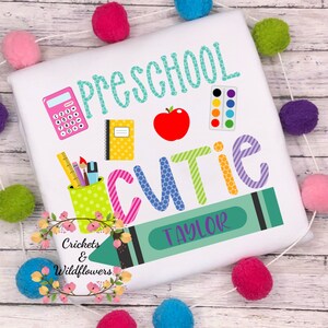 Back to School Shirt , Crayons Back To School Shirt, First Day of School Shirt for Girl, Personalized Back to School Shirt, Monogrammed Top