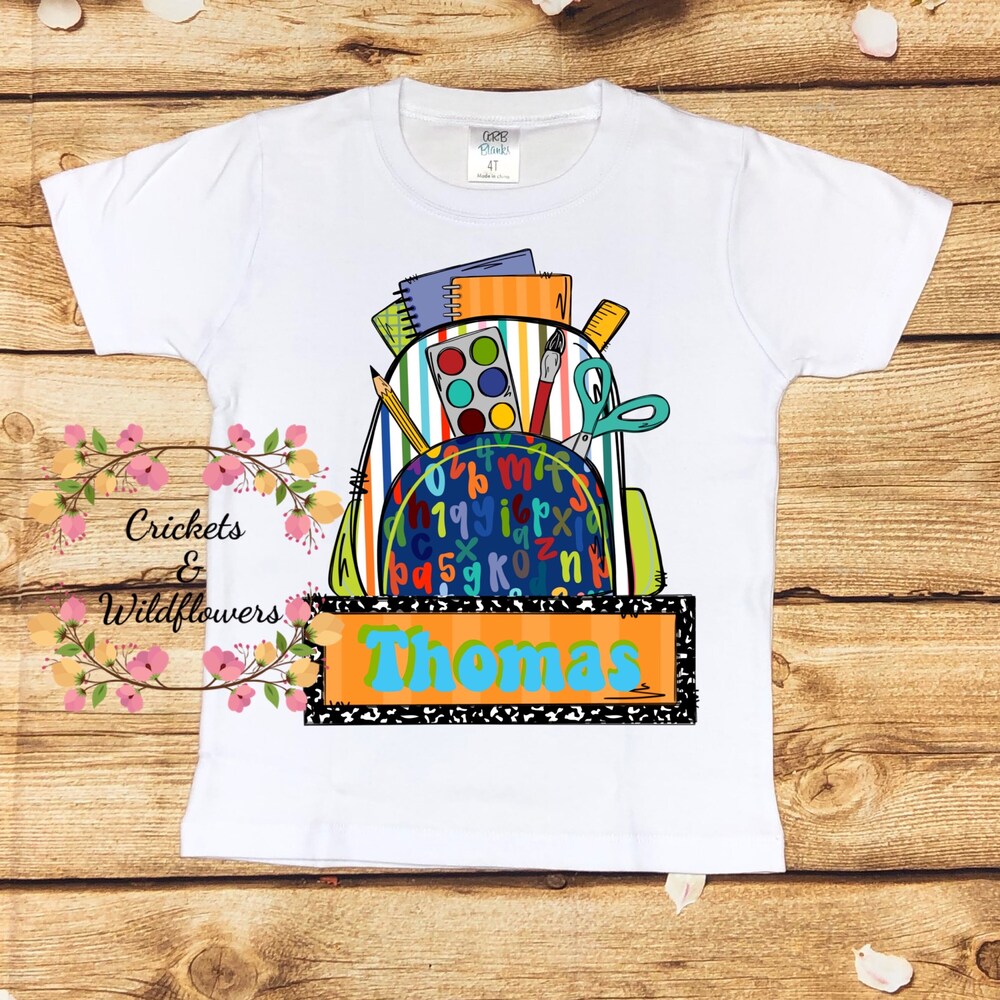 Back To School Shirt , Crayons Back To School Shirt, First Day Of School Shirt For Boy, Personalized Back To School Shirt, Monogrammed Top Moderndaydecors