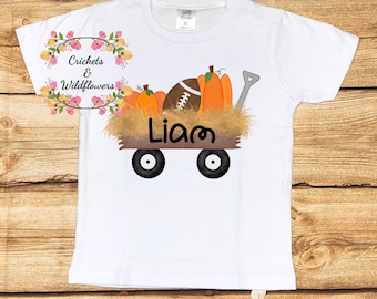 Pumpkin Shirt for Boy, Pumpkin Patch Shirt for Boy, Personalized Pumpkin Shirt for Boy, Fall Shirt for Boy, Pumpkin Football Shirt