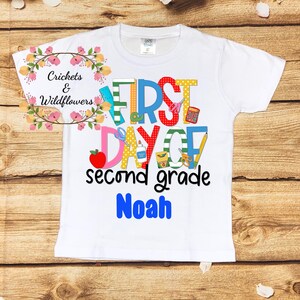 Back to School Shirt, Hello 2nd Grade Back To School Shirt, First Day of School Shirt for Boy, Personalized Back to School Shirt, Second