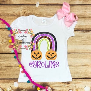 Fall Pumpkin Shirt for Girl, Personalized Pumpkin Shirt, Pumpkin Patch Shirt for Girl, Personalized Fall Shirt, Rainbow Pumpkin Shirt