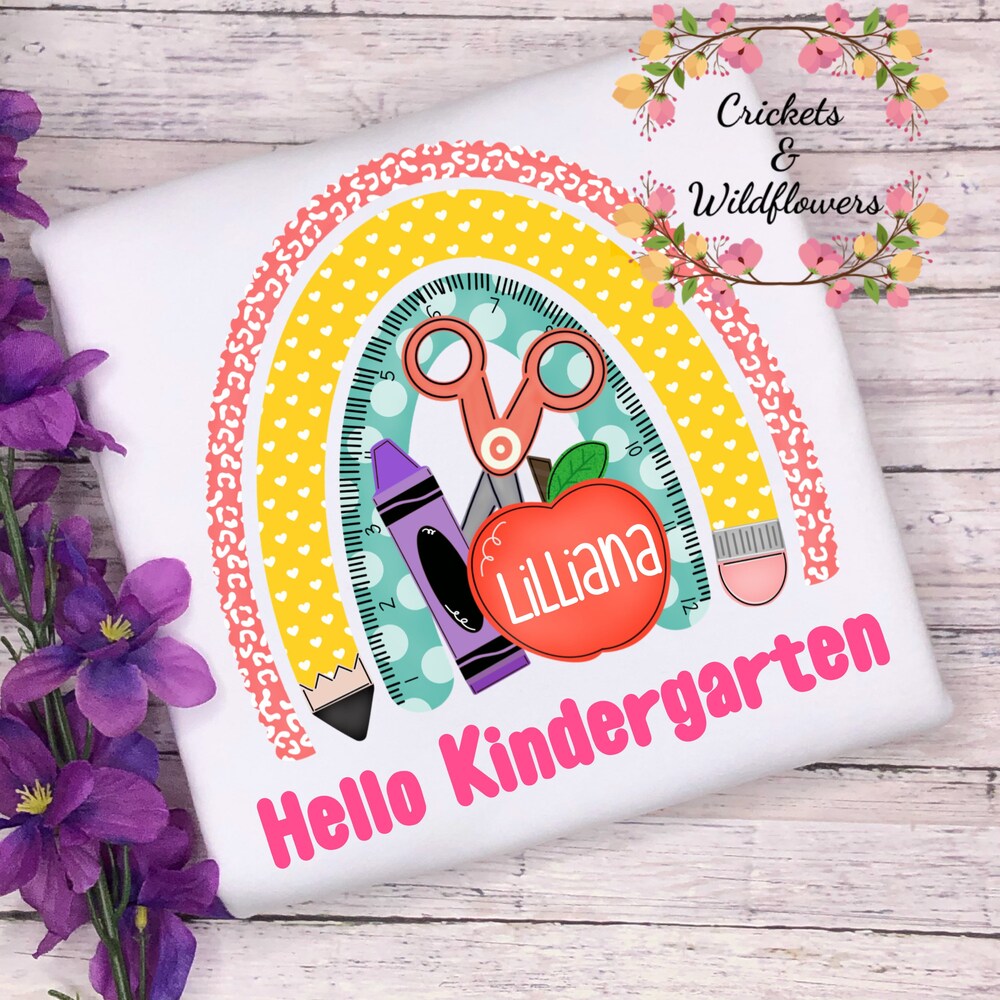 Personalized Back To School Shirt, Hello Kindergarten Back To School Shirt,Back To School Shirt ,, First Day Of School Shirt For Girl Moderndaydecors