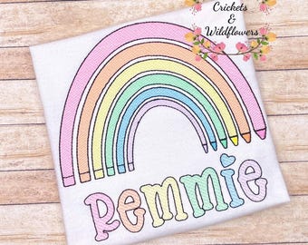 Back to School Shirt , Crayon Rainbow Back To School Shirt, First Day of School Shirt Girl, Personalized Back to School Shirt, Monogrammed