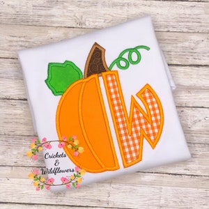 Fall Shirt for Boy, Pumpkin Letter Shirt, Monogram Shirt for Fall, Personalized Fall Shirt, Fall Pumpkin Shirt, Halloween Shirt for Boy