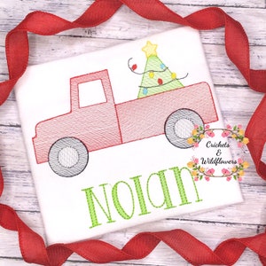 Christmas Shirt for Boy, Personalized Christmas Shirt for Boy, Truck with Tree Shirt, Christmas Tree on Truck Shirt, Personalized Boys Shirt