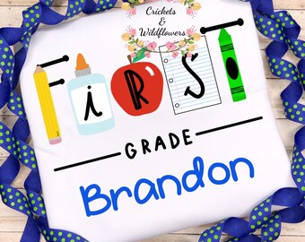 Back to School Shirt , Crayons Back To School Shirt, First Day of School Shirt for Boy, Personalized Back to School Shirt, Monogrammed Top