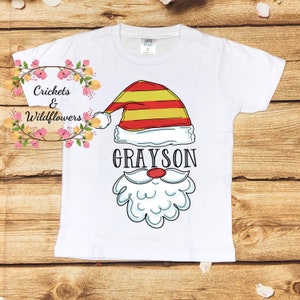 Boys Christmas Santa Personalized Shirt, Boys Santa Christmas Tee, Boys Santa Personalized Christmas Shirt, Boy Holiday Shirt,