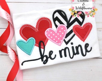 Valentines Day Shirt for Girl, Be Mine Shirt for Girl, Personalized Valentines Day Top, Personalized Valentines Day Shirt, Girl's Shirt