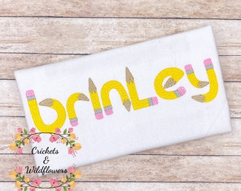 Back to School Shirt , Pencils Back To School Shirt, First Day of School Shirt for Girl, Personalized Back to School Shirt, Monogrammed Top
