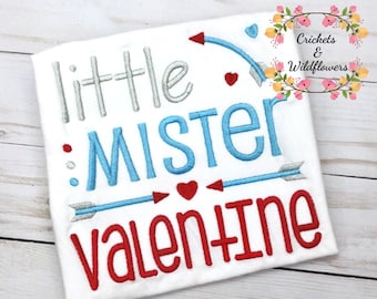 Valentines Day Shirt for Boy, Little Mister Valentine Shirt, Personalized Valentine's Day Shirt for Boy, Boys Valentines Day Shirt,