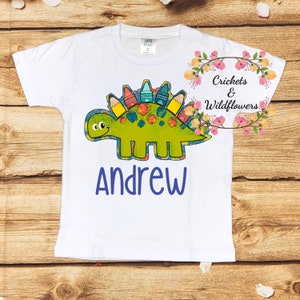 Back to School Shirt , Dino Crayons Back To School Shirt, First Day of School Shirt for Boy, Personalized Back to School Shirt, Monogrammed