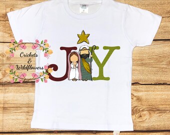 Boys Nativity Scene Shirt, Christmas Shirt for Boy, Personalized Christmas Shirt, Christmas Nativity Shirt, Christmas Outfit for Boy,